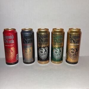 Liquid Death Pack Of 5, Murder Your Thirst w/ 5 Deadly Flavors☠️ 5x 16.9oz Cans